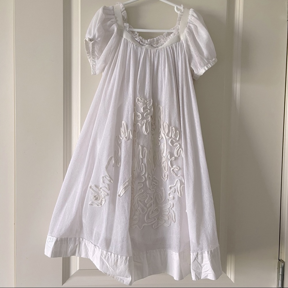ALBERTA FERRETTI // Girl’s white 100% cotton dress (8-9)